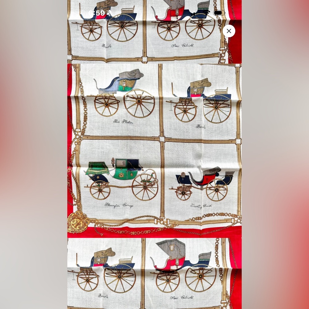 Vintage Celine Carriage Print Scarf